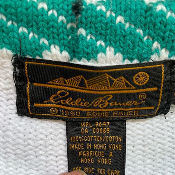 Vintage 90s Eddie Bauer Compass Crewneck Nautical Sailing Cotton Sweater - Picture 12 of 16